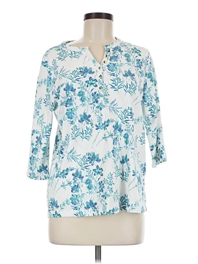 Pre-owned Blair 3/4 Sleeve Blouse In Blue