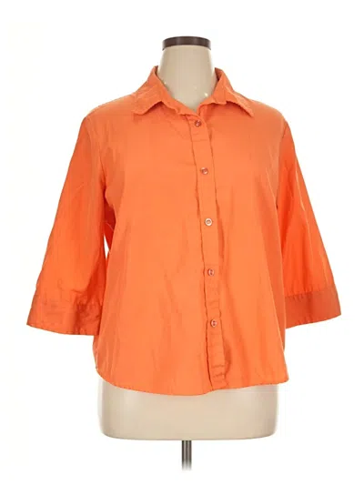 Pre-owned Blair 3/4 Sleeve Blouse In Orange