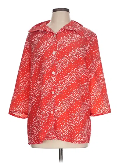 Pre-owned Blair 3/4 Sleeve Blouse In Red