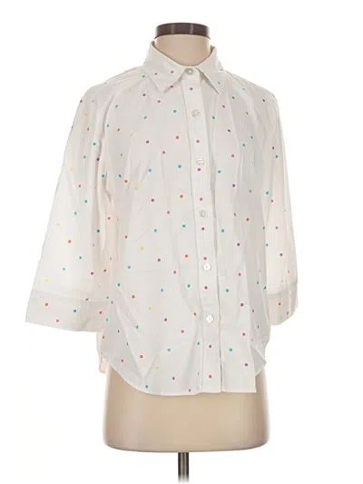 Pre-owned Blair 3/4 Sleeve Blouse In White