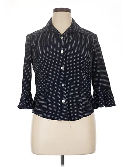 Pre-owned Blair 3/4 Sleeve Button Down Shirt In Black