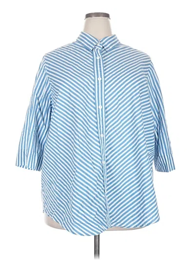 Pre-owned Blair 3/4 Sleeve Button Down Shirt In Blue