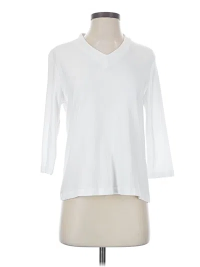 Pre-owned Blair 3/4 Sleeve Top White V-neck Tops
