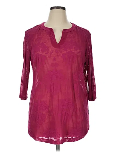 Pre-owned Blair 3/4 Sleeve T-shirt In Burgundy