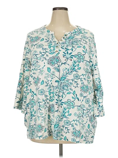 Pre-owned Blair 3/4 Sleeve T-shirt In Teal