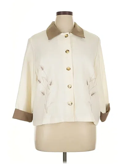 Pre-owned Blair Boutique 3/4 Sleeve Blouse In White