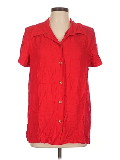 Pre-owned Blair Boutique Short Sleeve Blouse In Red