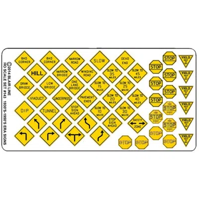 Blair Line Highway Vintage Warning Sign, Black, Yellow