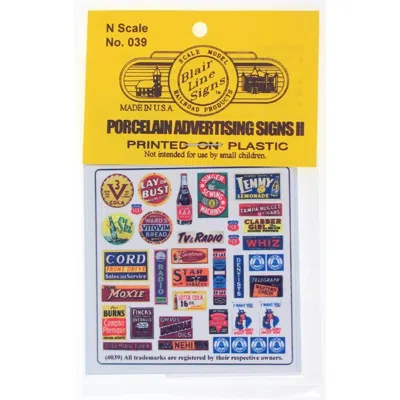 Blair Line N Scale Porcelain Advertising Signs - No.2