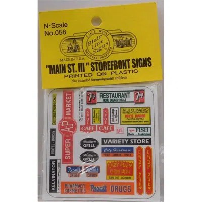 Blair Line N Scale Storefront Signs - No.3