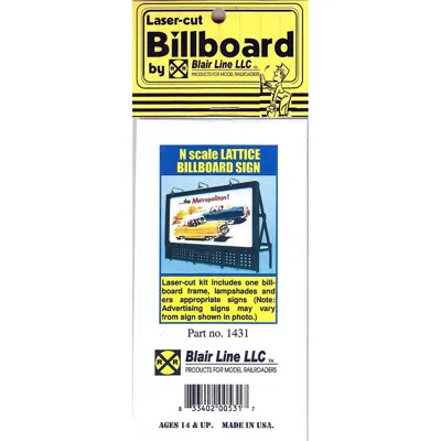 Blair Line Z-n-ho Lasercut Wood Billboards Lattice Model Railroad Roadway