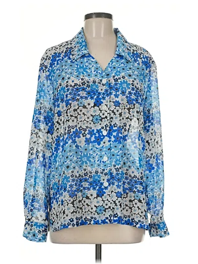 Pre-owned Blair Long Sleeve Blouse In Blue
