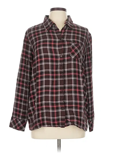 Pre-owned Blair Long Sleeve Button Down Shirt In Burgundy