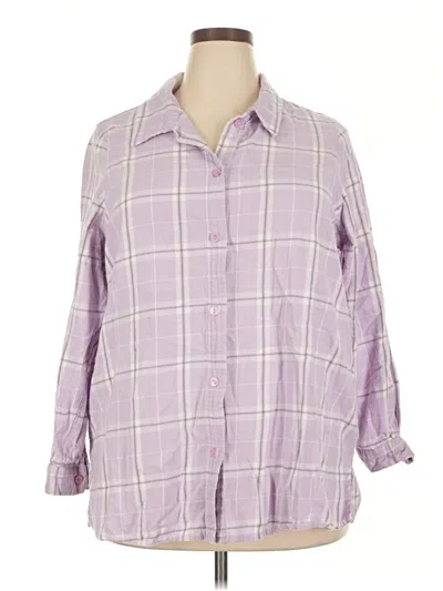 Pre-owned Blair Long Sleeve Button Down Shirt In Purple
