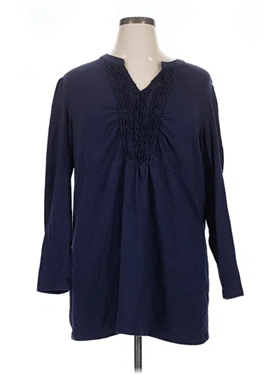 Pre-owned Blair Long Sleeve Henley Shirt In Blue