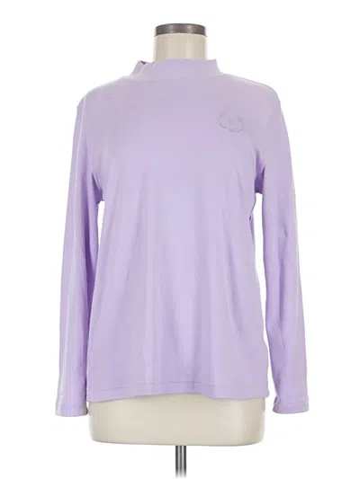 Pre-owned Blair Long Sleeve Top Purple Turtleneck Tops