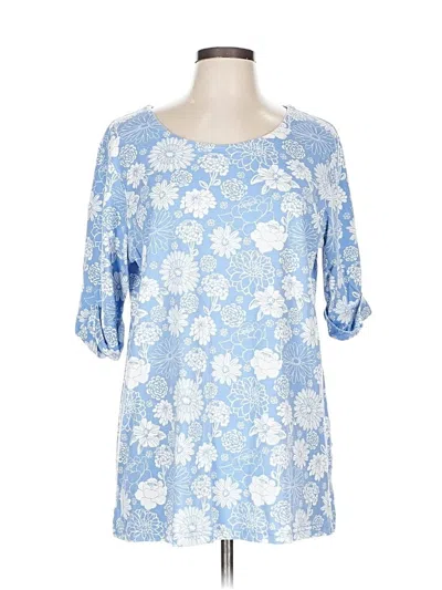 Pre-owned Blair Short Sleeve Blouse In Blue