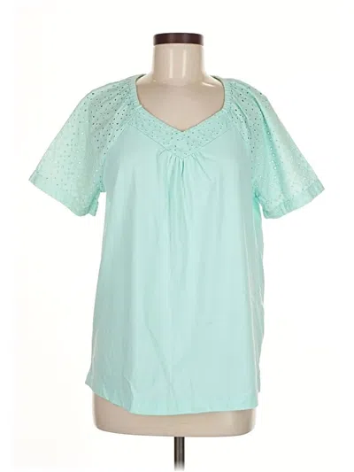 Pre-owned Blair Short Sleeve Blouse In Blue