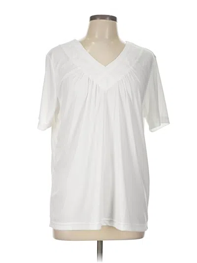 Pre-owned Blair Short Sleeve Blouse In White