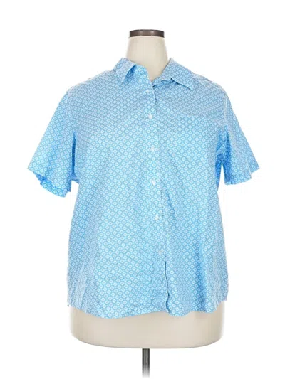 Pre-owned Blair Short Sleeve Button Down Shirt In Blue