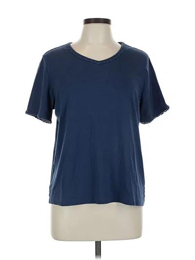 Pre-owned Blair Short Sleeve Top Blue Crew Neck Tops