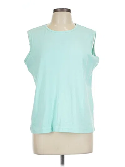Pre-owned Blair Sleeveless Top Teal Scoop Neck Tops In Blue