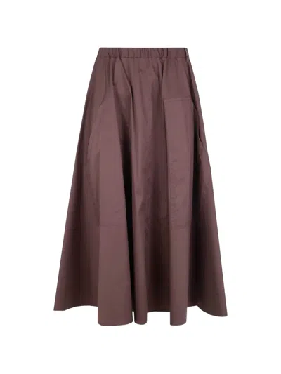 Blak Label A-line Pocket-detail Midi Skirt In Brown