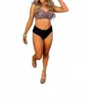 Blakeley Animal Print 3 Piece Swim Set In Capri In Black