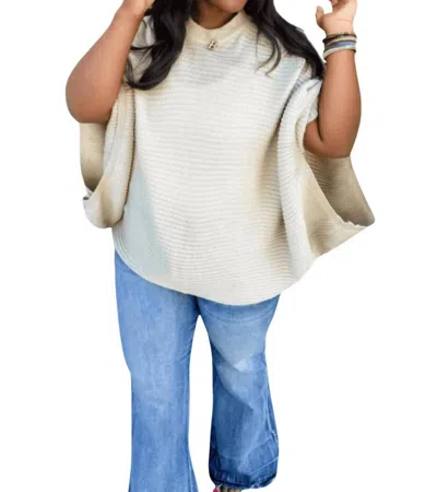 Blakeley Aura Pullover Poncho Sweater In Ivory In Multi