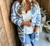 Blakeley Avery Aztec Cardigan In Blue Cloud