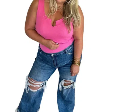 Blakeley Basic Babe Tank Bodysuit In Pink