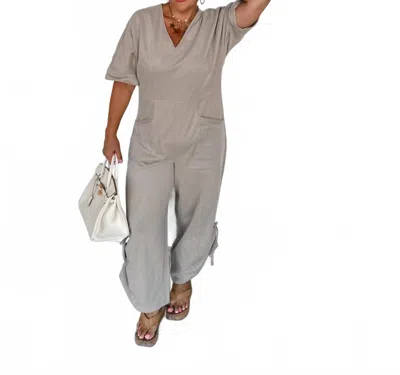 Blakeley Cam Luxe Loung Jumpsuit In Mocha In Red