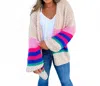 Blakeley Chunky Knit Cardigan In Pink In Multi
