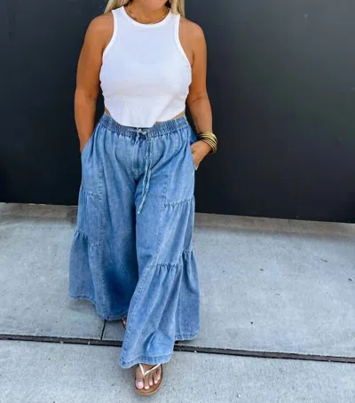 Blakeley Echo Boho Wide Leg Pants In Blue