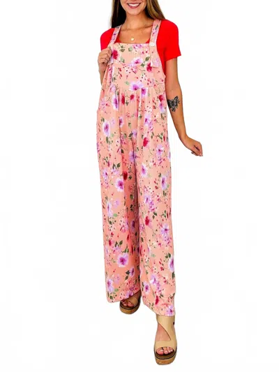Blakeley Escape Into The Music Ribbed Overalls In Pink