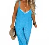 Blakeley Floral Monochrome Adjustable Straps Overalls - Plus In Blue In Blue