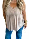 Blakeley Flowy Leni Lace Tank Top In Mocha In Brown