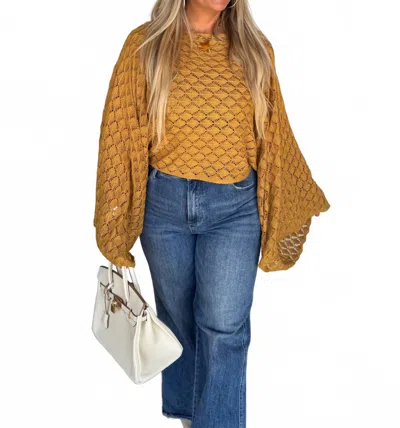 Blakeley Free Spirit Bell Sleeve Top In Mustard In Brown