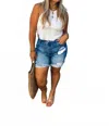 Blakeley Georgia Distressed Shorts In Blue In Blue