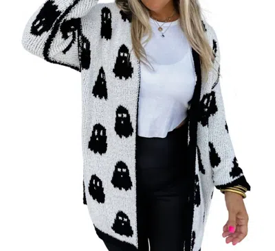 Blakeley Ghost Reversible Cloud Cardigan In Black And White