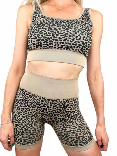 Blakeley Got What I Got Mid-rise Lounge Set In Tan In Multi