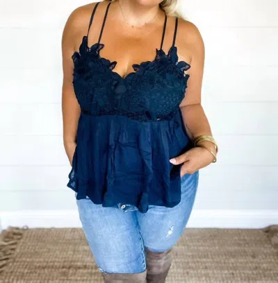 Blakeley Grace Lace Tank In Navy In Blue