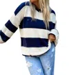 Blakeley Kadie Striped Knit Sweater In White/navy In Multi