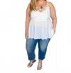 Blakeley Lace Babydoll Swing Tank Top In White In White