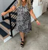 BLAKELEY LET'S GET WILD CHEETAH DRESS IN GREY CHEETAH