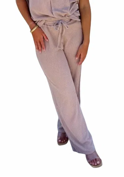 Blakeley Liyah Ribbed Pant In Tan In Multi