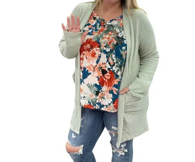 Blakeley Lola Cardigan In Sage In Blue