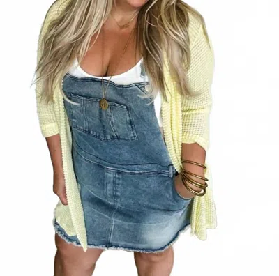 Blakeley Lola Classic One Size Cardigan In Pastel Yellow In Blue