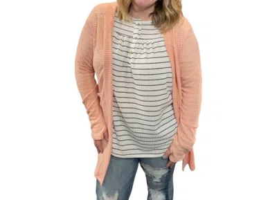 Blakeley Lola Knit Cardigan In Blush In White