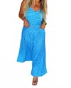 Blakeley Luciana Stripe Maxi Dress In Blue In Blue